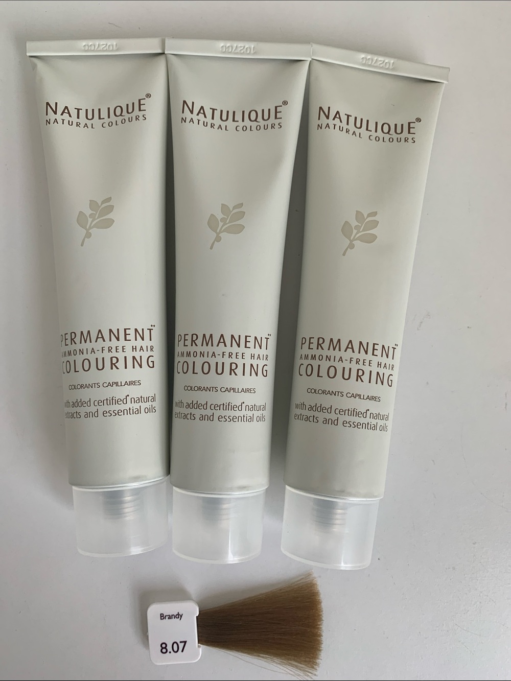 Natulique hair color 8.07 Brandy lot of 3 tubes